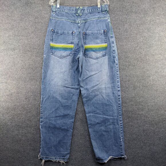 Southpole Men's Straight Jeans Size 32 Blue Embroidered 5-Pocket Medium Wash - Picture 4 of 15